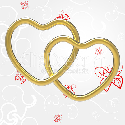 Wedding Rings Indicates Valentine's Day And Couple