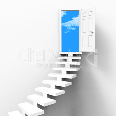 Stairs Concept Indicates Ladder Of Success And Ambition