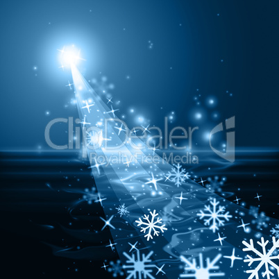 Glow Snowflake Shows Ice Crystal And Blazing