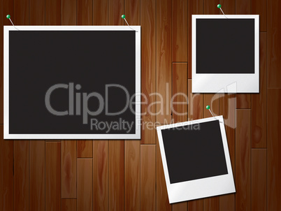 Photo Frames Shows Empty Space And Boarded