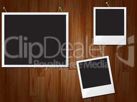 Photo Frames Shows Empty Space And Boarded