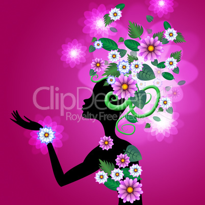 Hair Pink Indicates Flowers Florist And Female