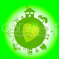 Eco Planets Represents Go Green And Eco-Friendly