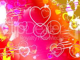 Color Heart Indicates Valentines Day And Affection