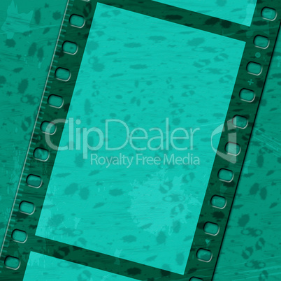 Green Filmstrip Means Text Space And Background