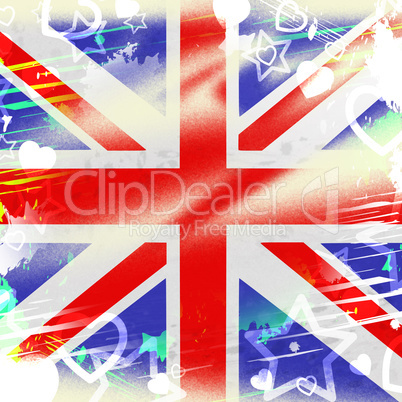 Union Jack Represents British Flag And Backdrop