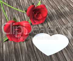 Heart Roses Indicates Valentine Day And Bloom
