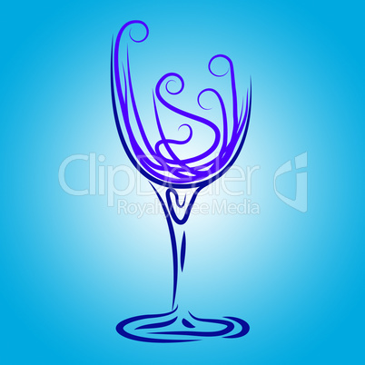 Wine Glass Shows Wine-Glass Drink And Celebrations