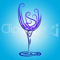Wine Glass Shows Wine-Glass Drink And Celebrations