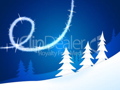 Xmas Tree Means Snow Flakes And Greeting Xmas Tree Means Snow Flakes And Greeting