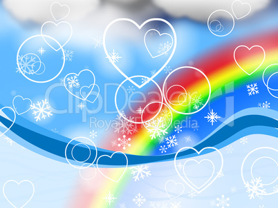 Background Rainbow Represents Valentine's Day And Abstract