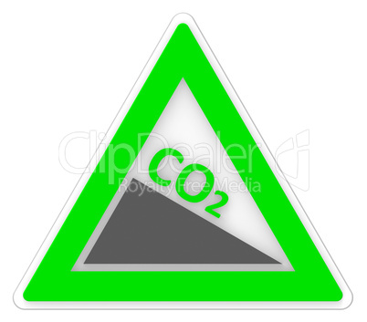 Sign Co2 Shows Carbon Footprint And Emission