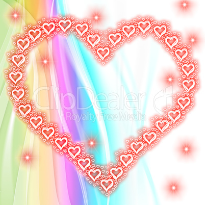 Heart Background Shows Valentine's Day And Copy