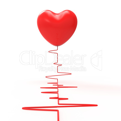 Heart Pulse Represents Valentine Day And Electro
