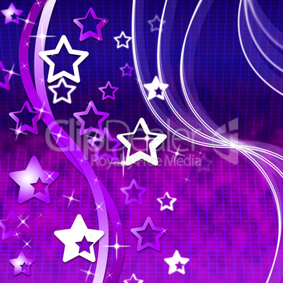 Mauve Background Shows Wave Stars And Starred