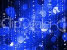 Matrix Background Shows Digital Programming And Futuristic