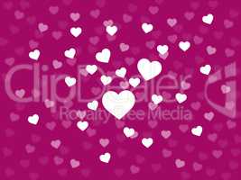 Bunch Of Hearts Background Shows Loving Couple Or Passionate Mar