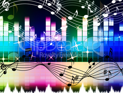 Rainbow Music Background Means Pop Rock Or Rap.