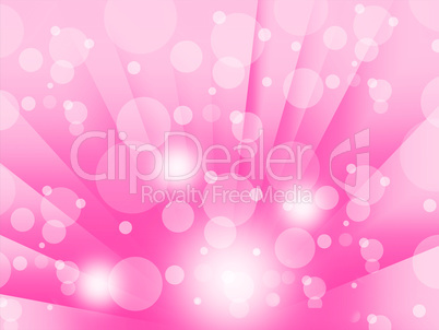 Pink Bubbles Background Means Shining Circles And Rays
