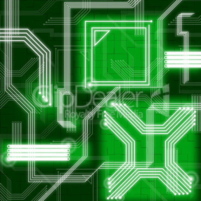 Green Lines Background Means Data Pathway And Connections.