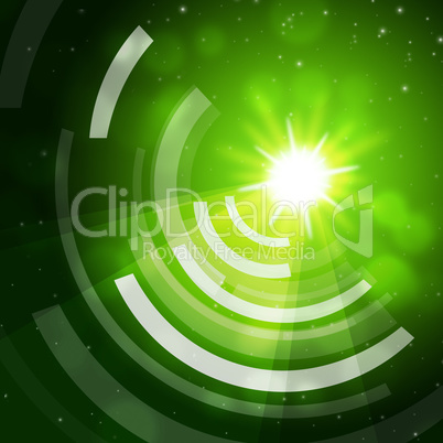 Green Sun Background Means Giving Offf Frequencies.