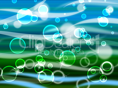 Sea Waves Background Means Wavy And Twinkling Bubbles.