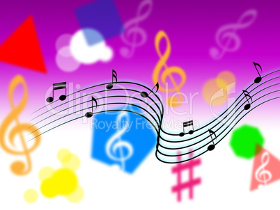 Music Background Shows Song Tune Or Instruments.