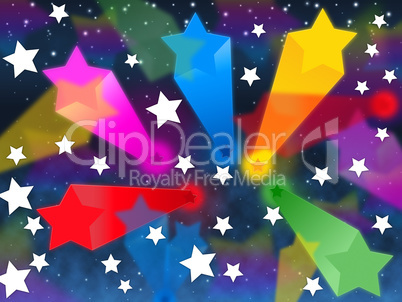 Colorful Stars Background Shows Shooting Space And Colors.