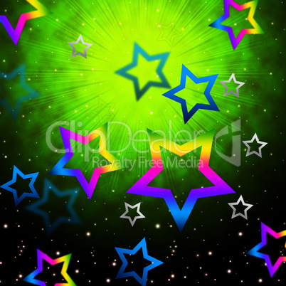 Space Stars Backround Shows Light Explosion In Sky.