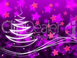Purple Stars Background Means Night Sky And Zigzag.