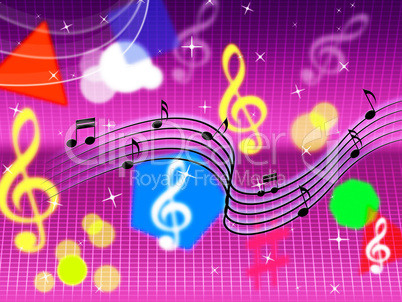Music Background Shows Pop Rock And Instruments.