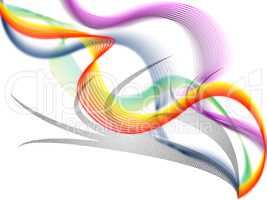 Twisting Background Shows Colorful Curving Bands And Shadows.