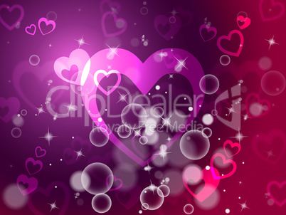 Hearts Background Shows Passion  Love And Romance.