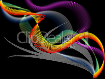 Twisting Background Means Colored Wavy Lines And Shadow.