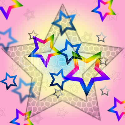 Pink Stars Background Shows Space Astronomy And Celestial.