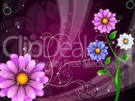 Flowers Background Shows Outdoors Flowering And Nature.