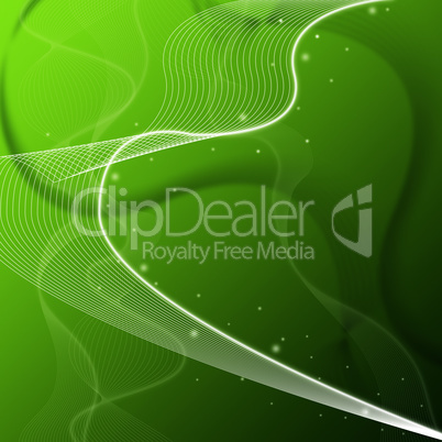 Green Web Background Shows Wavy Lines And Sparkles.
