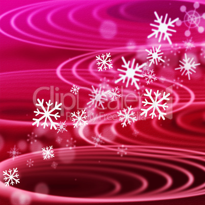 Red Rippling Background Means Ripples Circles And Snowflakes.