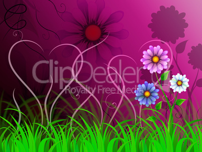 Flowers Background Shows Colorful Pretty And Natural World.
