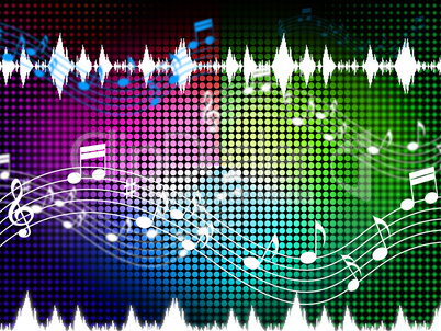 Music Color Background Shows Sounds Harmony And Singing.
