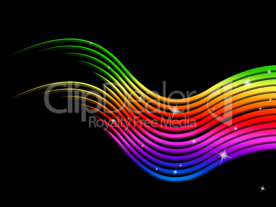 Rainbow Stripes Background Shows Colors Lines And Sparkling.