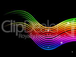 Rainbow Stripes Background Shows Colors Lines And Sparkling.