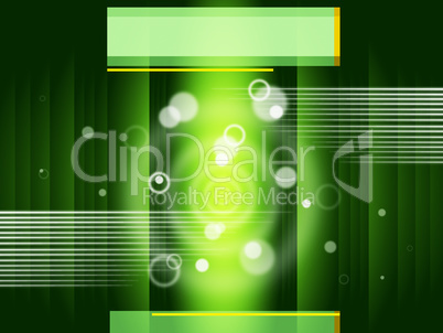Green Circles Background Shows Bubbles And Straight Lines.