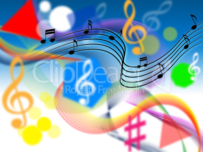 Music Background Shows Harmony Or Playing Tune.