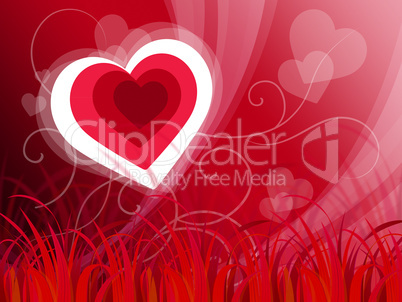 Hearts Background Shows Nature Love Or Peaceful Landscape.