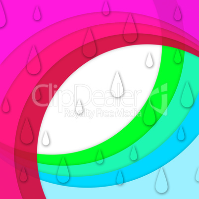 Colorful Curves Background Shows Sloping Lines And Water Drops.