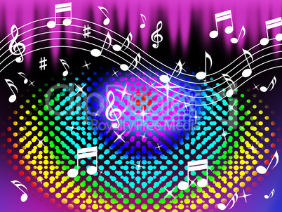 Colorful Music Background Means Harmony And Song.