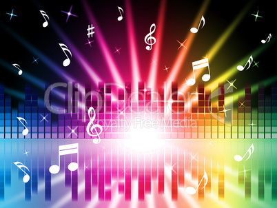Music Colors Background Shows Instruments Songs And Frequencies.