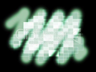 Blurry Pixel Pattern Shows Glowing Blurry Or Reflection.