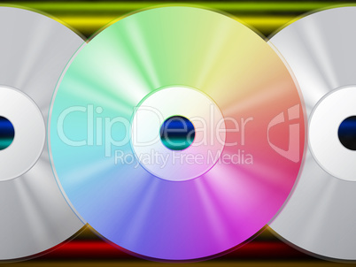 CD Background Means Music Artists And Rainbow Lines.